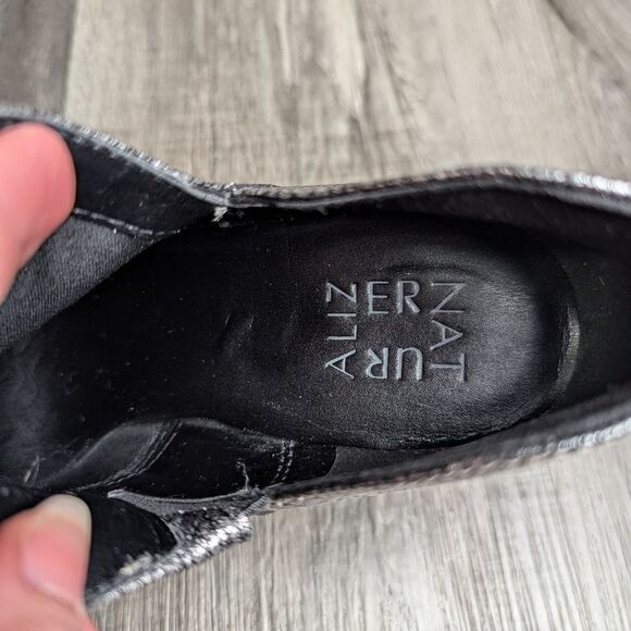 Naturalizer Rosetta Silver leather cutout ankle pointed toe booties womens 8 - Picture 9 of 9